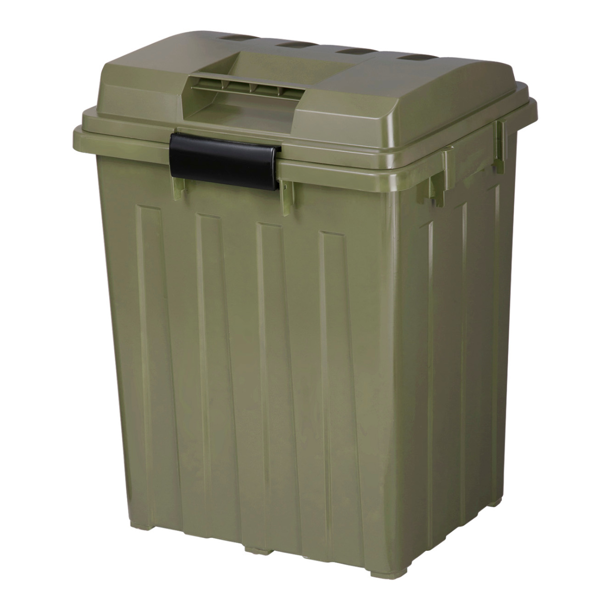 ゴミ箱 70L 同色2個セット 連結ハンドルペール ( ごみ箱 70リットル 屋外 収納庫 連結 2個 大容量 ふた付き 分別 外用 アースカラー ストック アウトドア用品 DIY用品 園芸用品 収納 カラス対策 おしゃれ ) 【カーキ】 カーキ