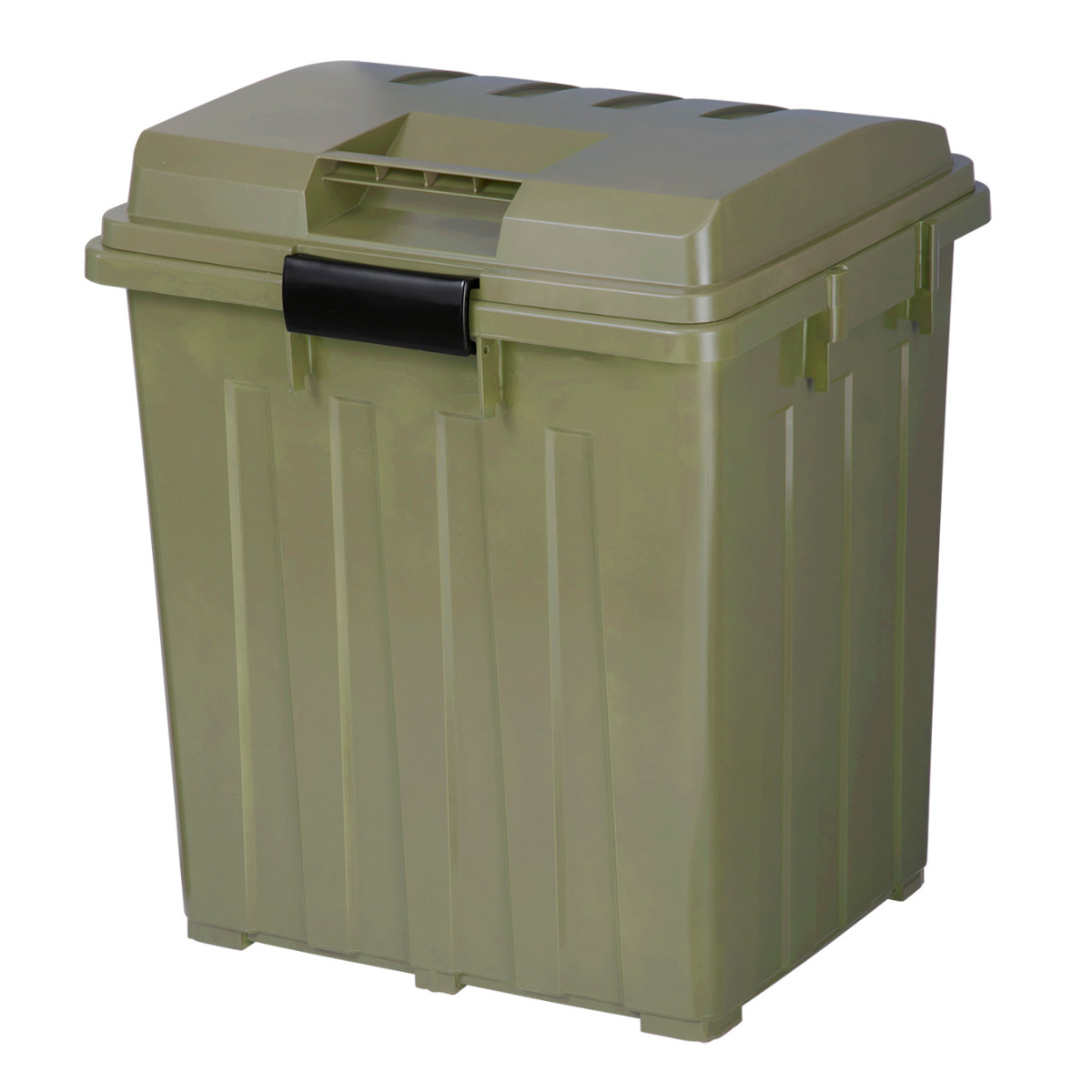 ゴミ箱 90L 屋外兼用 連結ハンドルペール ( ごみ箱 90リットル 屋外 屋内 大容量 連結可能 ハンドル 外用 大きい ふた付き シンプル おしゃれ ハンドルペール 分別 収納庫 灯油缶 収納 玄関 ) 【カーキ】 カーキ