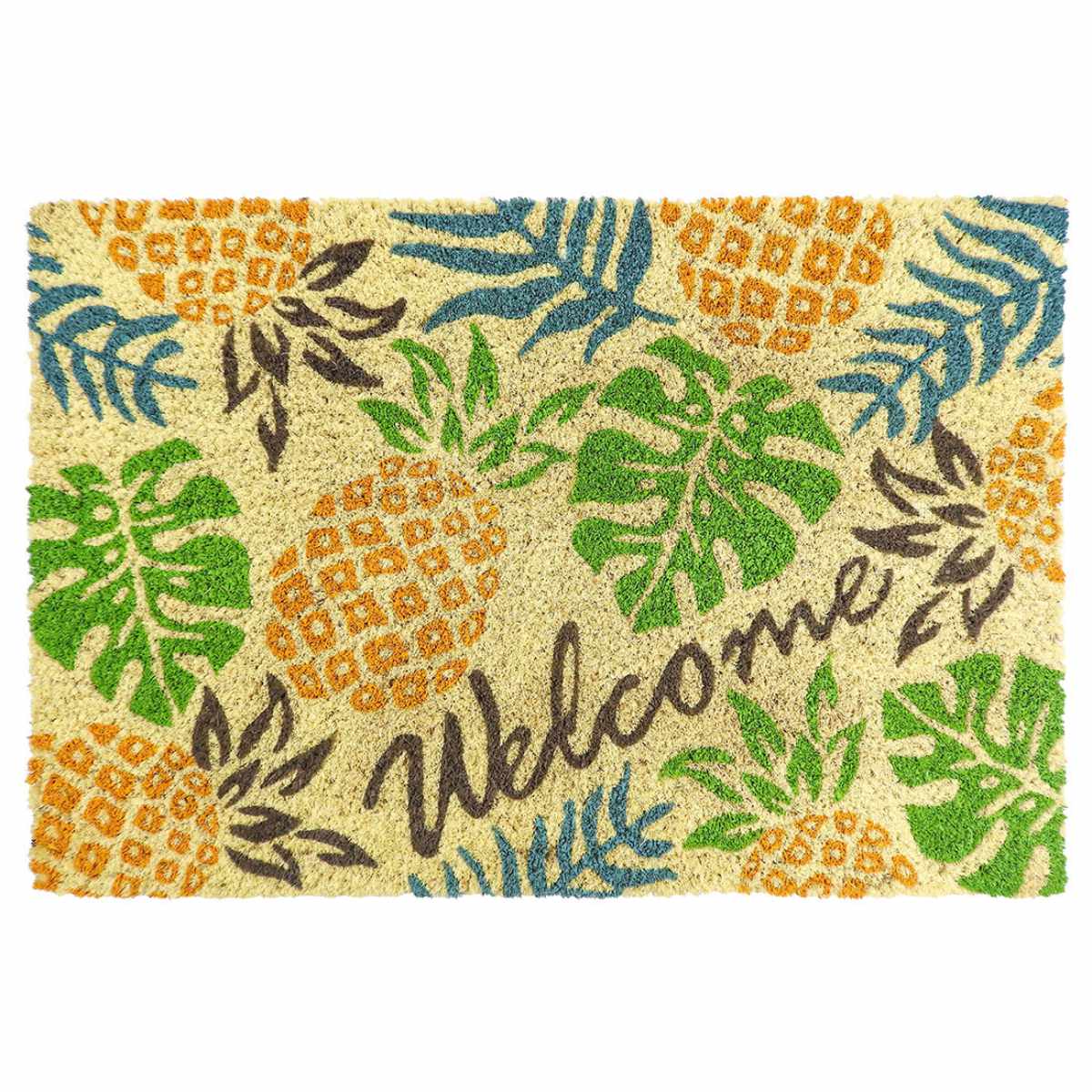 玄関マット 屋外兼用 コイヤー 40×60cm ( 玄関 マット 屋外 兼用 厚さ1.5cm ドアマット 泥落とし 滑り止め ウェルカムマット 長方形 ハワイ カメ ハイビスカス HAWAI おしゃれ インテリア ハワイアン ) 【トロピカル】 トロピカル