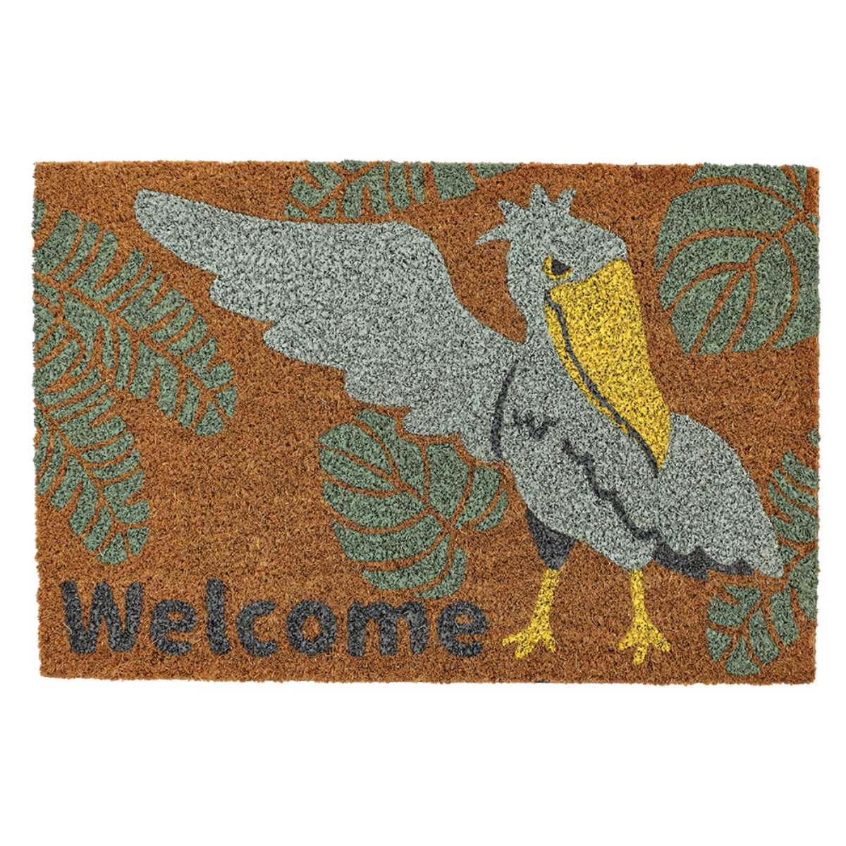 玄関マット 屋外兼用 コイヤー 40×60cm ( 玄関 マット 屋外 屋内 厚さ1.5cm ドアマット 泥落とし 滑り止め ウェルカムマット ラバーマット いらっしゃい ペット おしゃれ インテリア 動物 アニマル ウェルカム 屋内外兼用 屋内外 ) 【ハシビロコウ】 ハシビロコウ