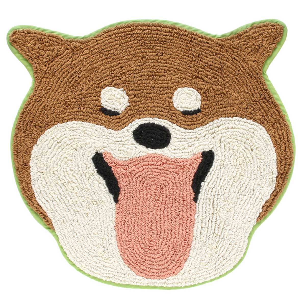 玄関マット 45×51cm 室内 動物 ( 玄関 マット アクセントマット 屋内 洗える 手洗い インド綿 おしゃれ かわいい おもしろ アニマル インテリア リビング ベッドサイド 敷き物 ラグ 柴犬 トラ 猫 ) 【柴犬】 柴犬