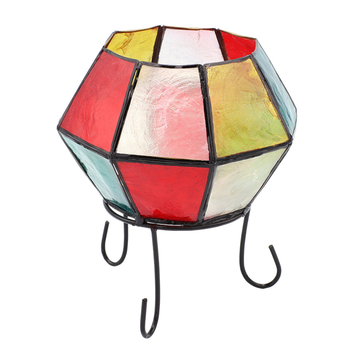 スタンドライト ボール型 カピスロータスランプ 20W ( カピスシェル 照明 卓上 ライト LED シェル E12 照明器具 カスピ貝 アジアンランプ レトロ インテリア LED対応 口金E12 電球付き おしゃれ コンセント式 )