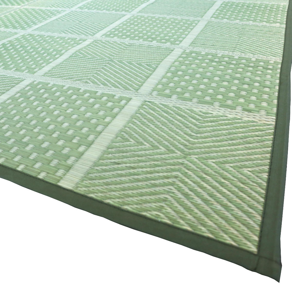 い草ラグ 江戸間 3畳 高山 174×261cm 紋織 花ござ ( い草マット い草カーペット カーペット ラグ ござ 天然素材 い草 抗菌力 防カビ性 消臭性 除湿 保湿 静音 静音性 防カビ 抗菌 空気清浄 リラックス マット ) 【グリーン】 グリーン