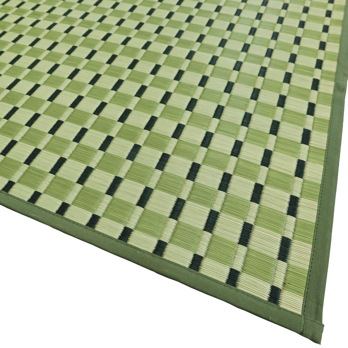 い草ラグ 江戸間 3畳 涼風 174×261cm 掛川織 花ござ ( い草マット い草カーペット カーペット ラグ ござ 天然素材 い草 抗菌力 防カビ性 消臭性 除湿 保湿 静音 静音性 防カビ 抗菌 空気清浄 リラックス マット ) 【グリーン】 グリーン