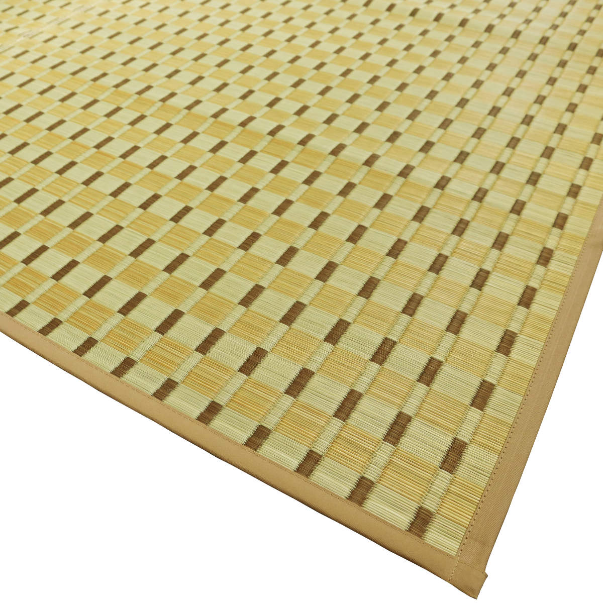 い草ラグ 江戸間 8畳 涼風 348×348cm 掛川織 花ござ ( い草マット い草カーペット カーペット ラグ ござ 天然素材 い草 抗菌力 防カビ性 消臭性 除湿 保湿 静音 静音性 防カビ 抗菌 空気清浄 リラックス マット ) 【ベージュ】 ベージュ