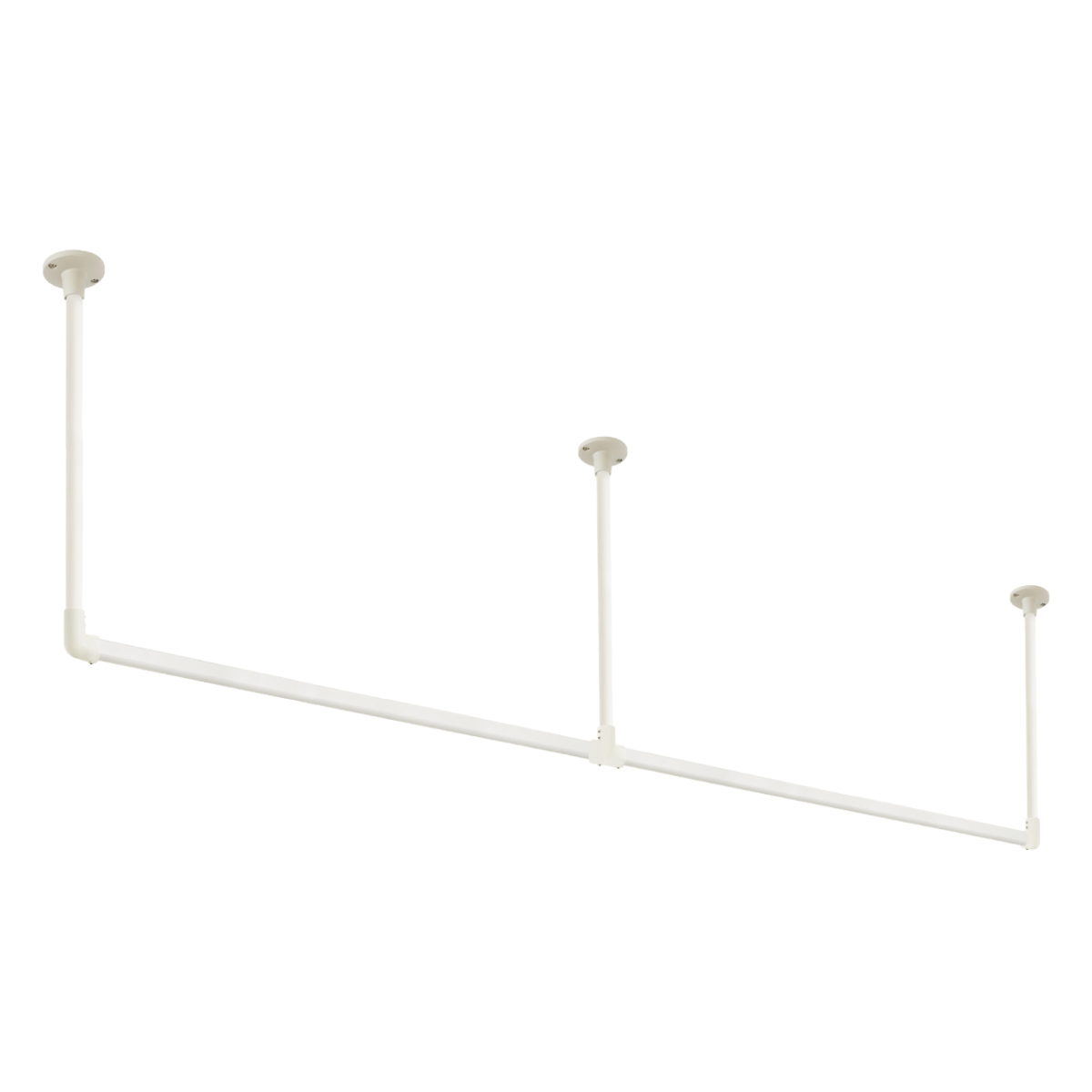 室内物干し TOSO 幅278×高さ27cm ハンギングバー アイアンバー ( ハンガーバー アイアン 物干し 幅278cm 天吊り ハンガーパイプ 室内干し おしゃれ ハンガーラック 洗濯物干し インテリア 衣類 収納 クローゼット ランドリー ) 【ホワイト】 ホワイト