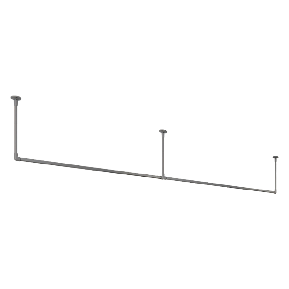 室内物干し TOSO 幅278×高さ47cm ハンギングバー アイアンバー ( ハンガーバー アイアン 物干し 幅278cm 天吊り ハンガーパイプ 室内干し おしゃれ ハンガーラック 洗濯物干し インテリア 衣類 収納 クローゼット ランドリー ) 【グレー】 グレー