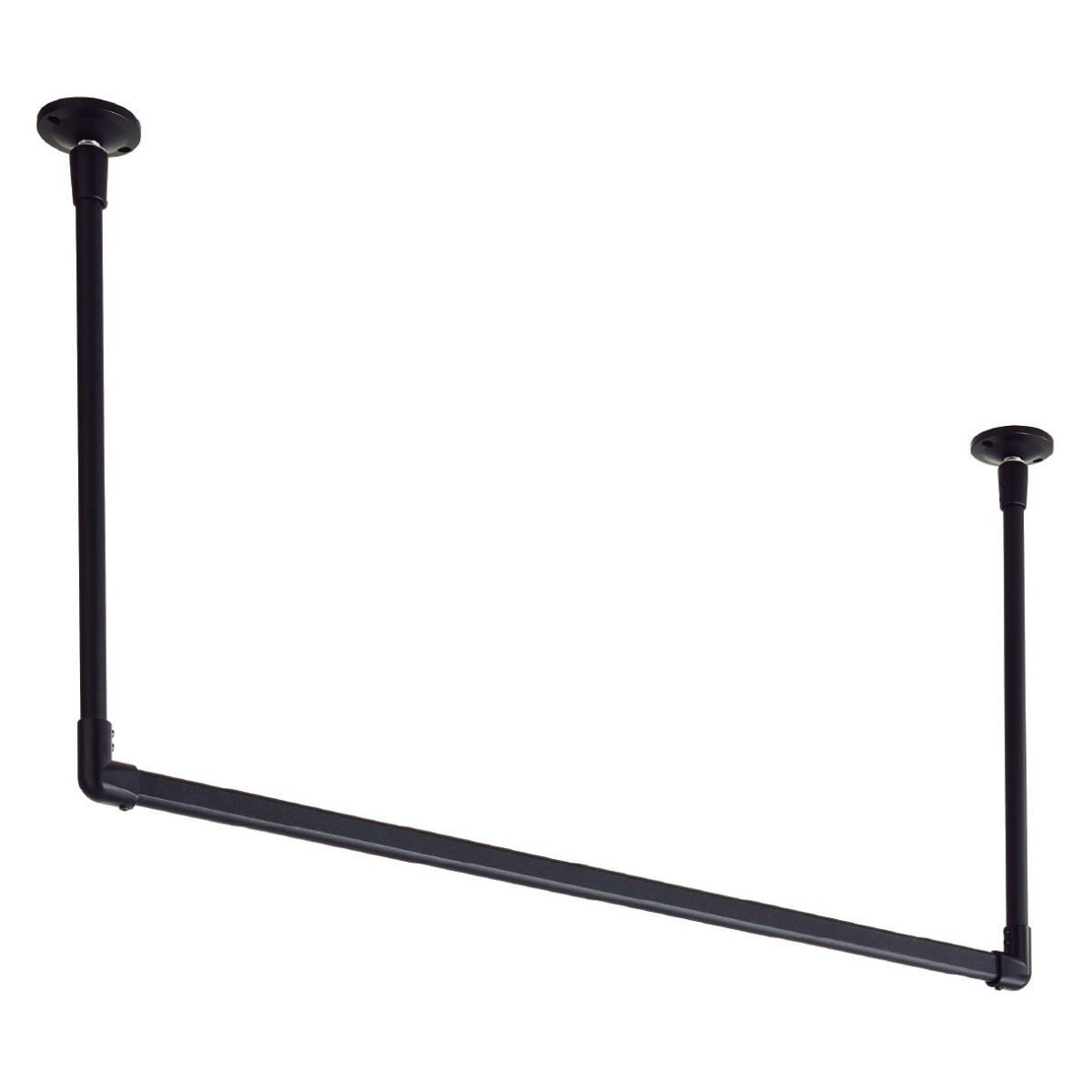 室内物干し TOSO 幅140×高さ17cm ハンギングバー アイアンバー ( ハンガーバー アイアン 物干し 幅140cm 天吊り ハンガーパイプ 室内干し おしゃれ ハンガーラック 洗濯物干し インテリア 衣類 収納 クローゼット ランドリー ) 【ブラック】 ブラック