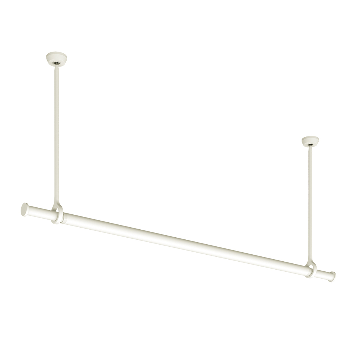 室内物干し ランドリーバー TOSO LB1セット Mサイズ 高さ25cm ( 室内物干しセット 物干し竿 吊り下げ物干し 吊り下げ 物干し ポール 竿 室内干し 天井 吊り下げ金具 竿セット コンパクト 収納 壁収納 シンプル ) 【ホワイト】 ホワイト