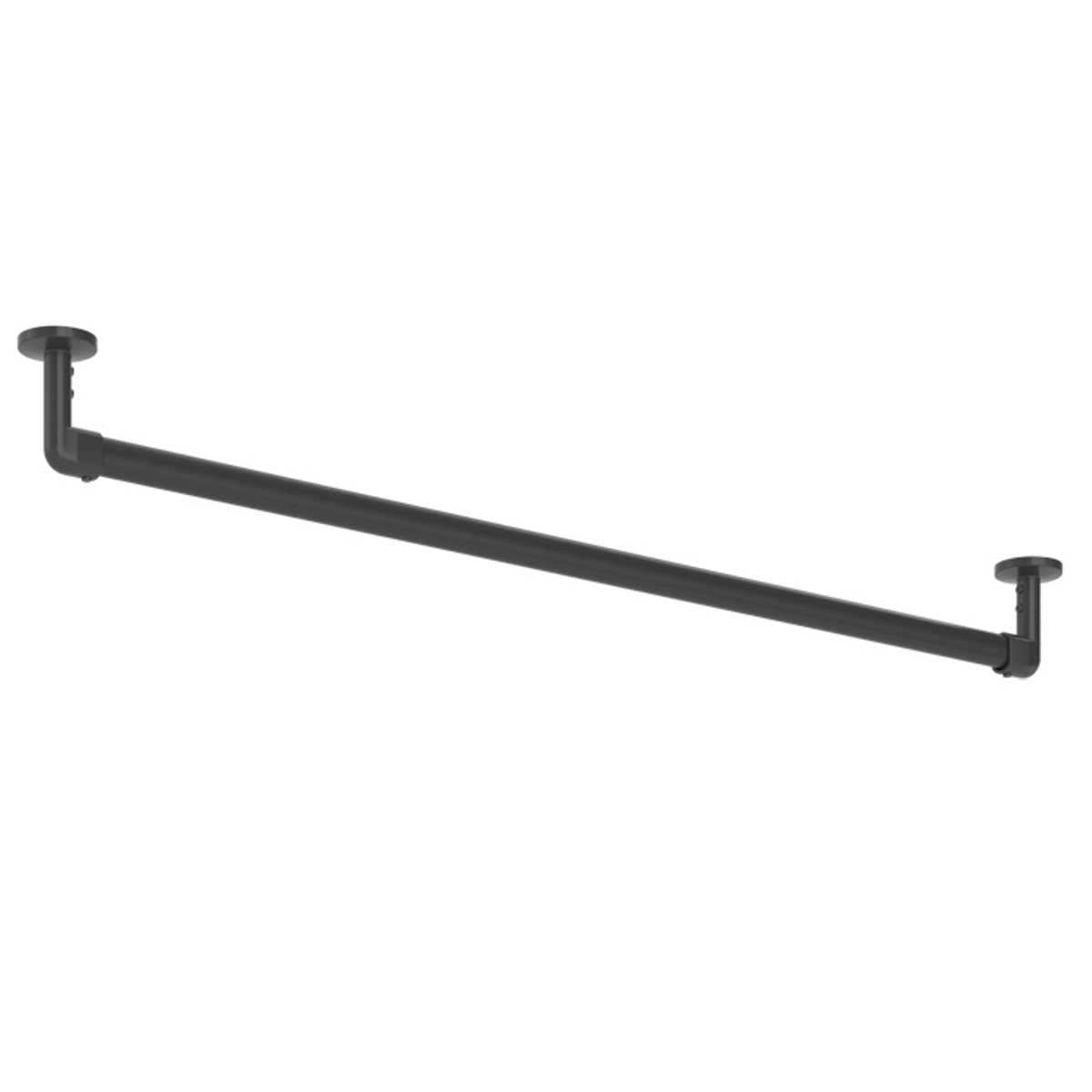 ハンギングバー H-3 天井付け Cタイプ セット 90cm×6cm TOSO ( 収納 専用 バー DIY 取付け 衣類収納 衣類 洋服 服 コート掛け クローゼット 玄関 ウォークインクローゼット ファミリークローゼット 天井 天井付 ちょいかけ ) 【ブラック】 ブラック