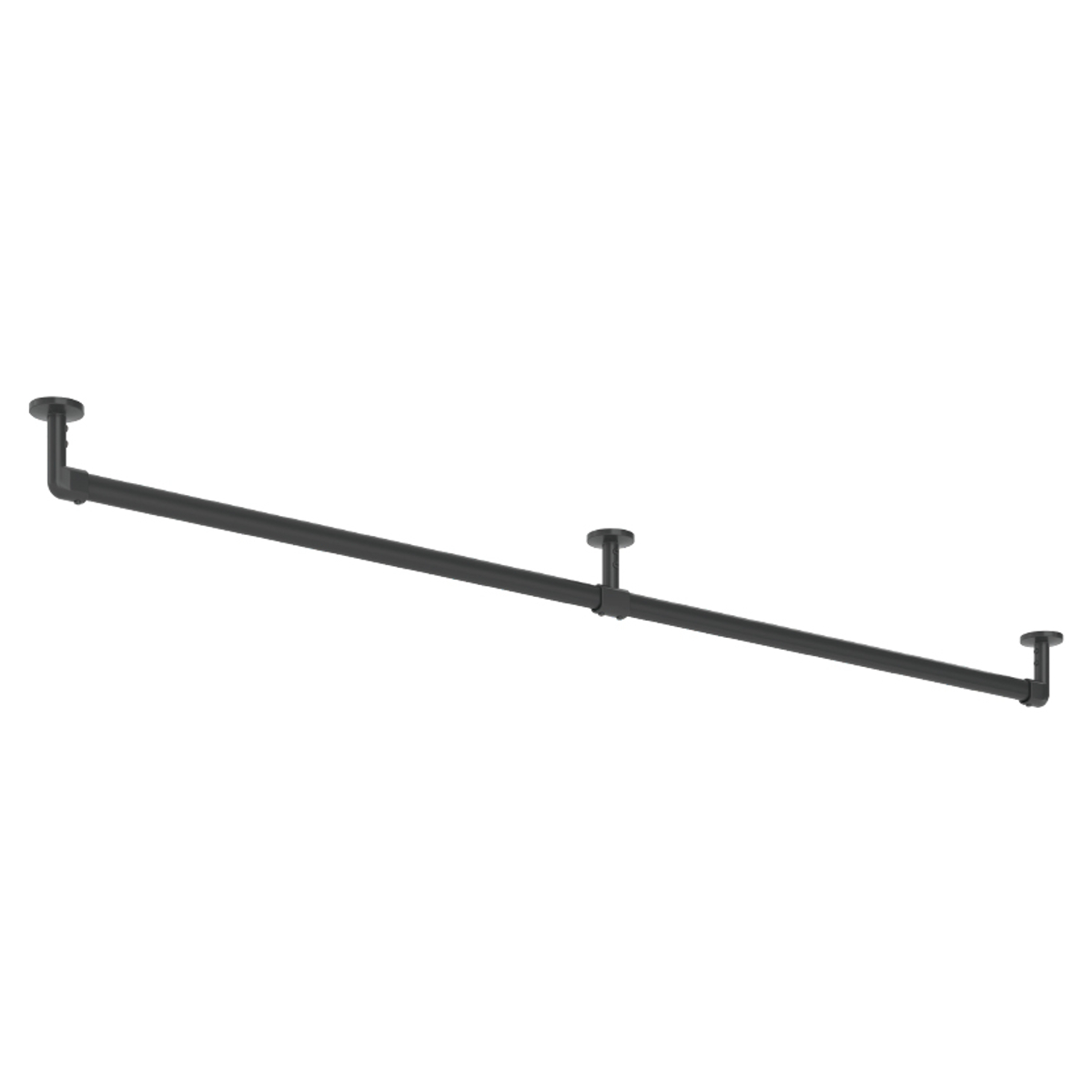 ハンギングバー H-3 天井付け Cタイプ セット 178cm×6cm TOSO ( 収納 専用 バー DIY 取付け 衣類収納 衣類 洋服 服 コート掛け クローゼット 玄関 ウォークインクローゼット ファミリークローゼット 天井 天井付 ちょいかけ ) 【ブラック】 ブラック