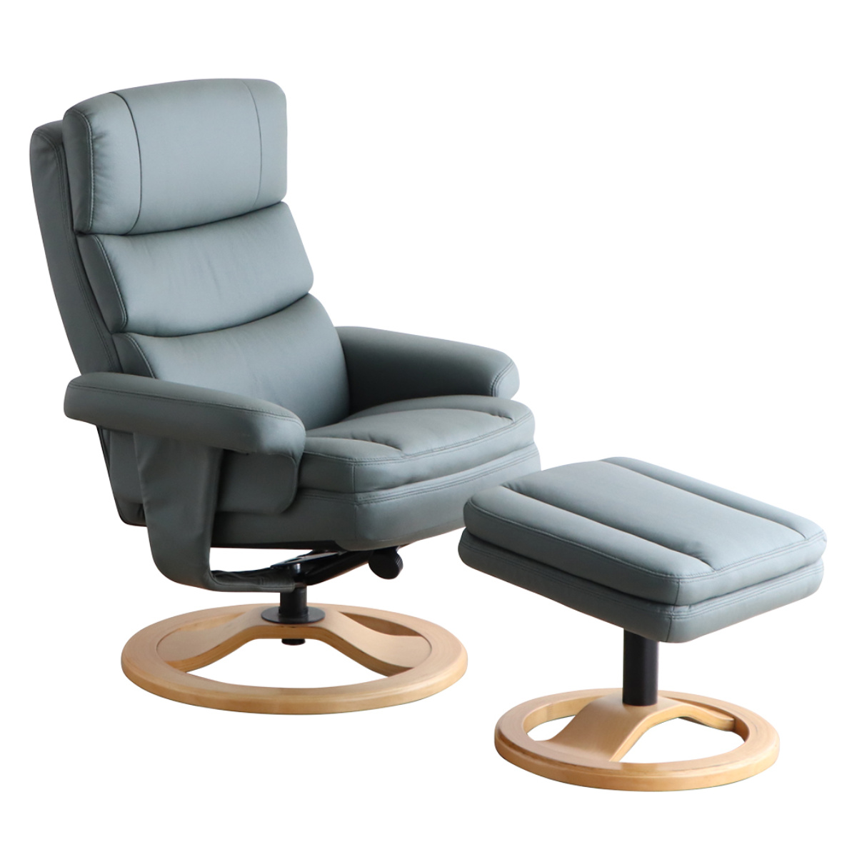 リビングチェア 座面高46cm パーソナルチェア アストラ ( チェア 1人掛け リクライニング 無段階 ヘッドレスト アームレスト オットマン 肘掛け ハイバック リラックス チェアー イス 椅子 いす 足置き リビング ) 【グリーン】 グリーン