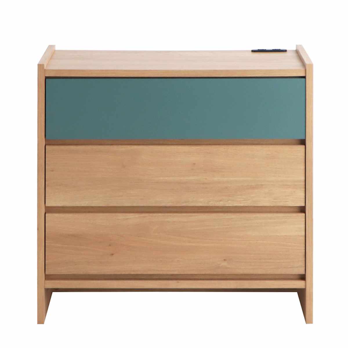 リビングボード 幅75cm 完成品 日本製 木目調 2口コンセント付 フルスライドレール ( 収納 洋服 衣類収納 脚付き テレビ台 チェスト 3段 棚 引き出し プリンター収納 デッキ収納 )