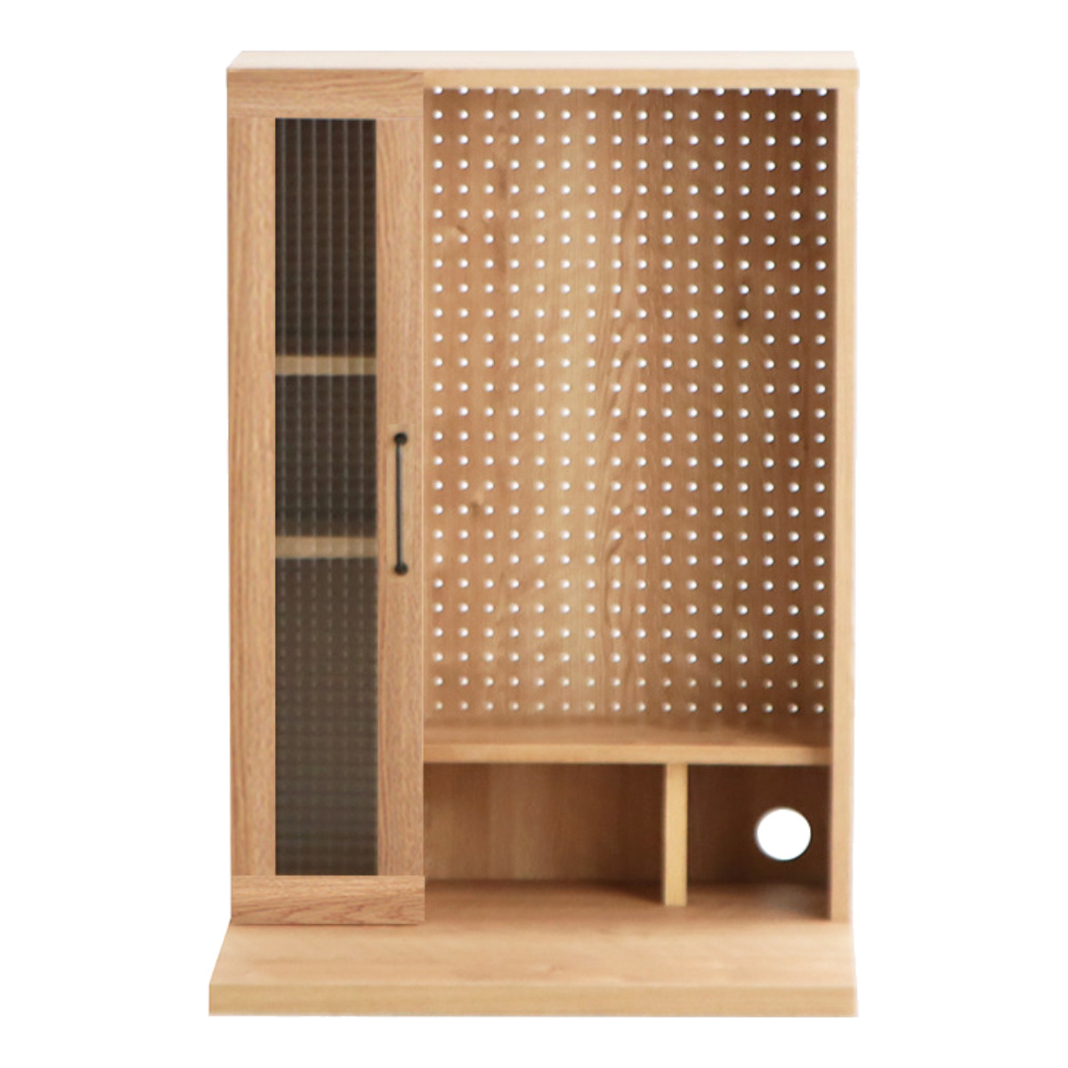 オープン片扉 完成品 日本製 TRC上段専用 ( 専用 開き戸 上段のみ 組み合わせ 追加 パーツ 棚板 トラクトシリーズ ) 【ナチュラル】 ナチュラル