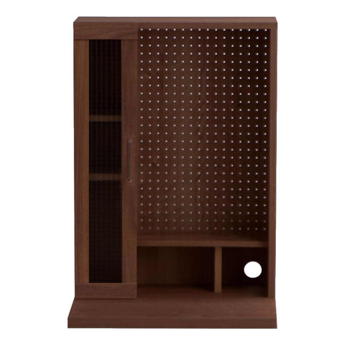 オープン片扉 完成品 日本製 TRC上段専用 ( 専用 開き戸 上段のみ 組み合わせ 追加 パーツ 棚板 トラクトシリーズ ) 【ウォールナット】 ウォールナット