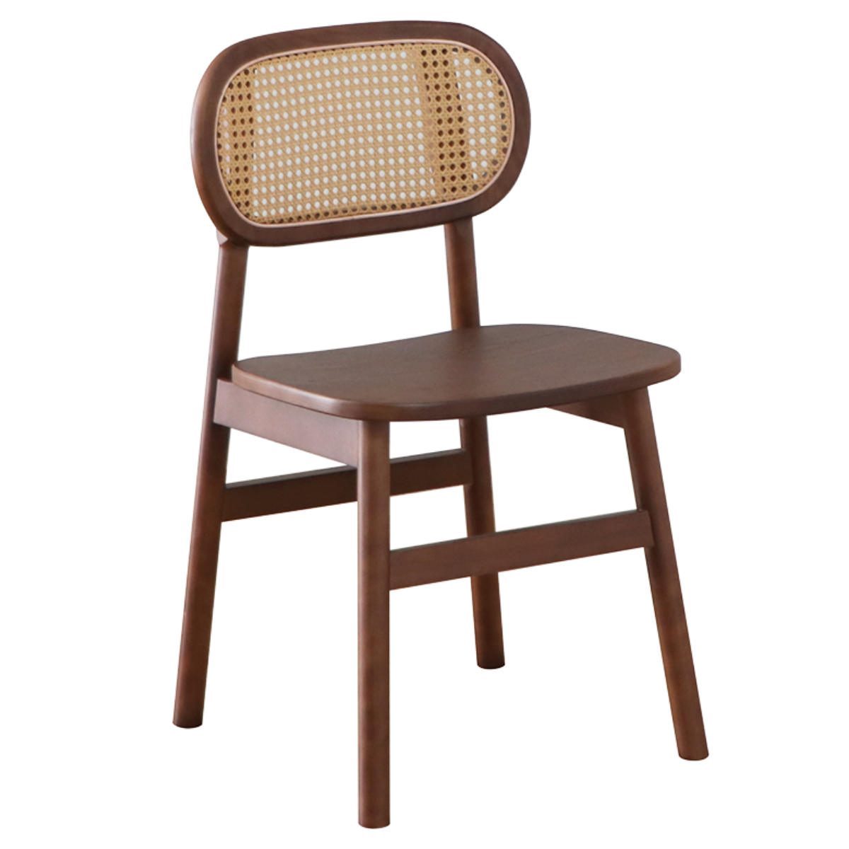 ダイニングチェア 座面高45cm 背もたれ付き コッティ ( チェア ダイニング イス 木製 天然木 食卓椅子 アームレス 肘なし 完成品 ラタン調 ウッドチェア 椅子 チェアー いす 食卓 リビング リビングチェア アッシュ ビーチ ) 【ブラウン】 ブラウン
