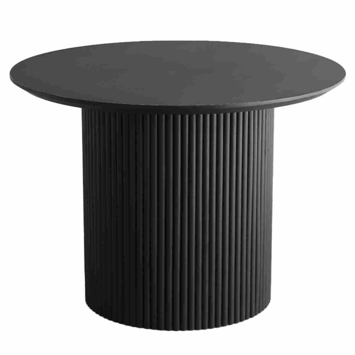 円形テーブル 幅100cm ロペス ダイニングテーブル ( テーブル 食卓テーブル 丸 机 木製 天然木 ダイニング 食卓 2~4人 円型 1本脚 リビングテーブル 木製テーブル ウッドテーブル 丸テーブル ) 【ブラック】 ブラック