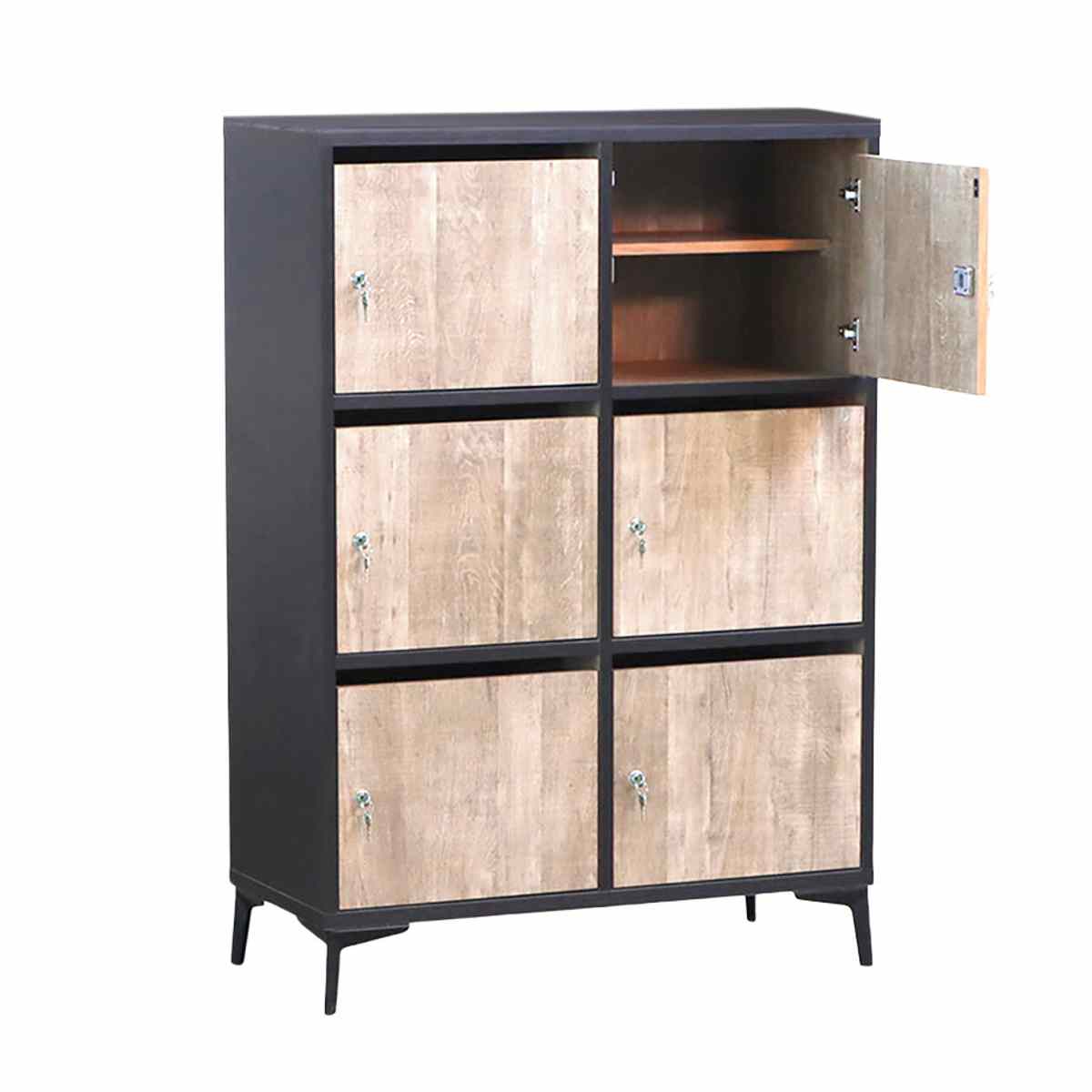 ロッカー 幅90cm 木目調 鍵付き 完成品 日本製 脚付き ( 鍵付ロッカー 荷物入れ オフィスロッカー 書庫 更衣室 更衣ロッカー 可動棚 棚 ラック 3段 )