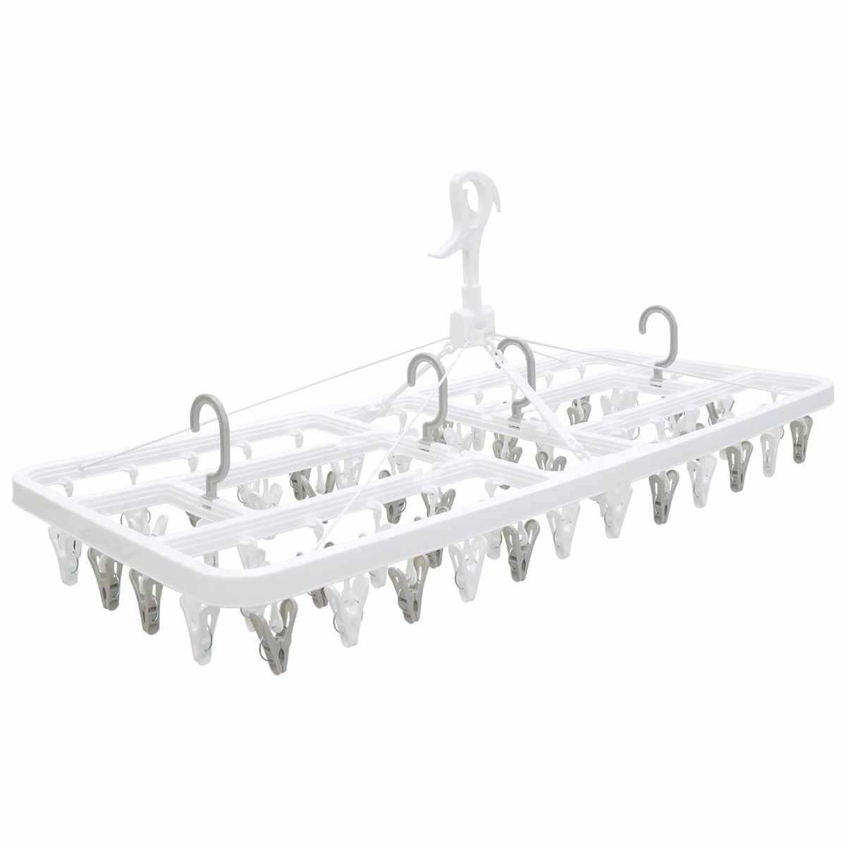 角ハンガー パッとる ピンチ角ハンガー 60ピンチ ( 洗濯ハンガー ピンチハンガー 引っ張るだけ 折りたたみ 物干しハンガー 洗濯バサミ 60個 キャッチフック 4点フック 下折れ式 カモイフック )
