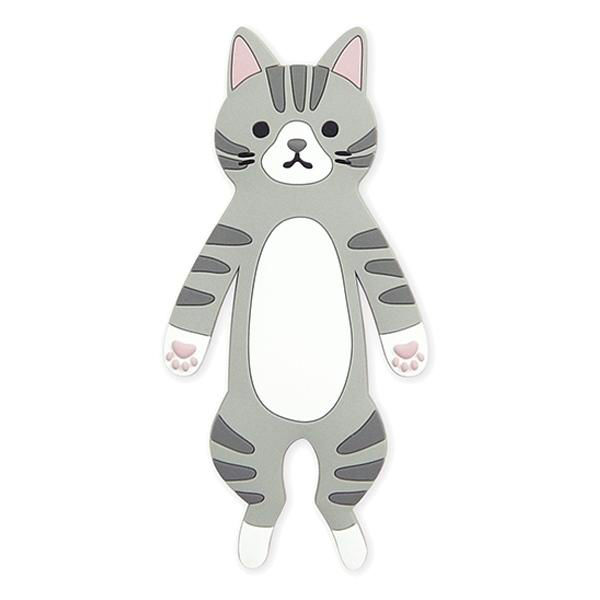 フック 吸着 スティッキーフレンズ アニマル かわいい はがせる 吸着式フック クロネコ ( 壁 引っ掛け 穴開けない 小物収納 吊り下げ 冷蔵庫横 メガネ収納 小物掛け 鍵フック 小物フック 壁掛け キッチン小物 小物 収納 吸着シート ) 【サバトラ】 サバトラ