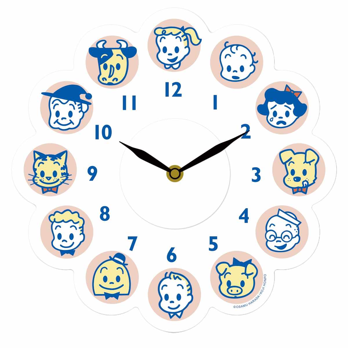 掛け時計 OSAMU GOODS ウォールクロックステッカー 貼り付け ( ウォールクロック オサムグッズ 時計 ステッカー アナログ シール 貼って剥がせる かわいい インテリア 雑貨 はがせる 簡単 貼ってはがせる 壁掛け時計 ) 【ピンク】 ピンク