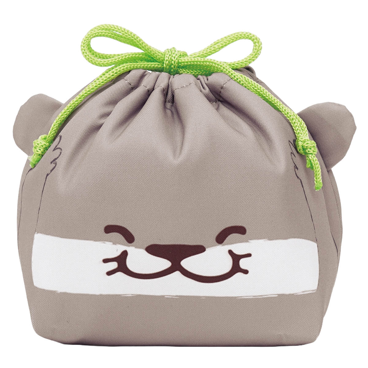 弁当袋 ぎゅっとランチきんちゃく 保冷 ( 保冷巾着 お弁当袋 お弁当入れ ランチバッグ おべんとう袋 マチ有り 巾着 お弁当包み 弁当包み お弁当 弁当 持ち運び お弁当用 大人 こども かわいい ) 【カワウソ】 カワウソ