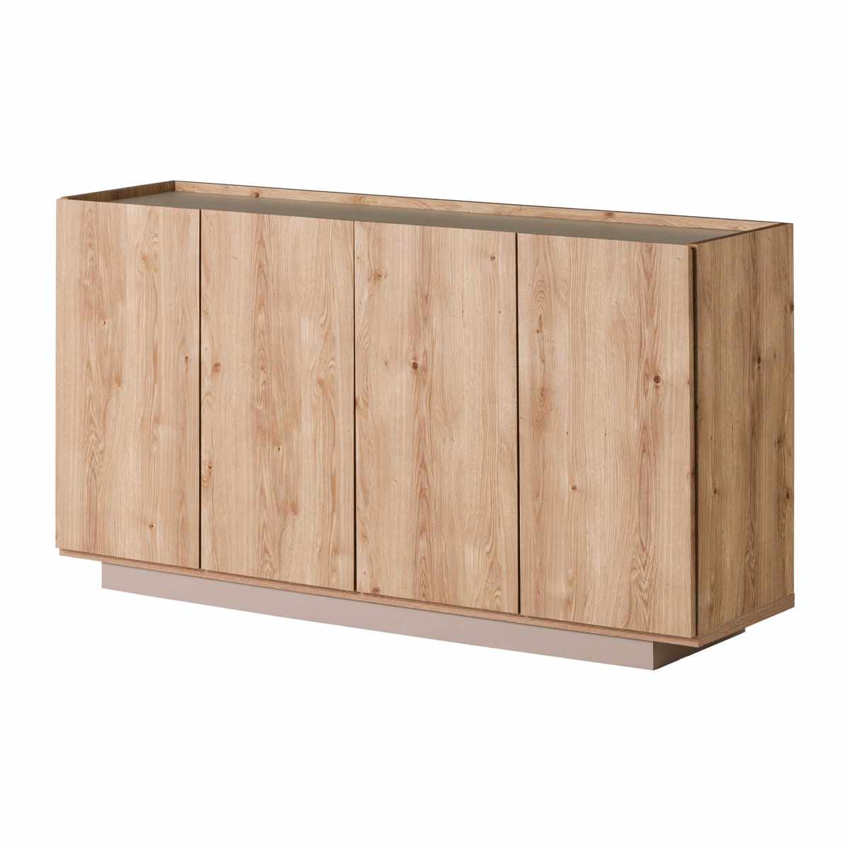 キャビネット 幅150cm 北欧モダン 可動棚 日本製 完成品 ( 棚 ラック 収納 本棚 ディスプレイ グレージュ リビングボード 食器棚 飾り棚 シェルフ 扉収納 配線穴 )