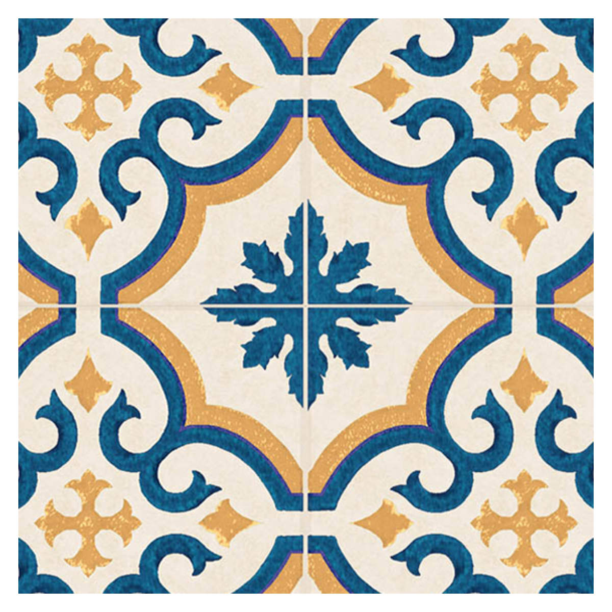 クッションフロア ダイニングラグ 140×300cm 大理石 タイル ( ラグ マット ラグマット カーペット フロアシート クッションフロアラグ クッションマット クッションラグ ダイニング 模様替え ) 【モロッコスタイルブルー】 モロッコスタイルブルー