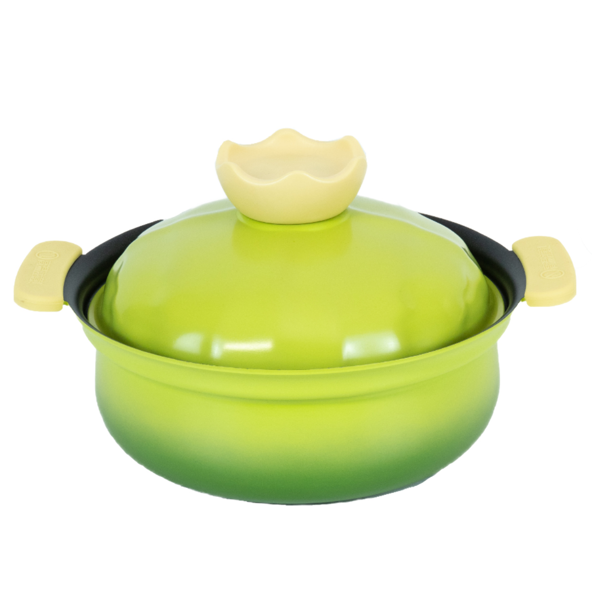 卓上鍋 18cm IH対応 ふっ素樹脂加工 べジポ ( ガス火対応 一人 鍋 なべ 両手鍋 フッ素加工 軽い 18センチ ミニ コンパクト アルミ フッ素コーティング ガスコンロ 卓上なべ 蓋付き 調理鍋 料理鍋 かわいい ) 【キャベツ】 キャベツ