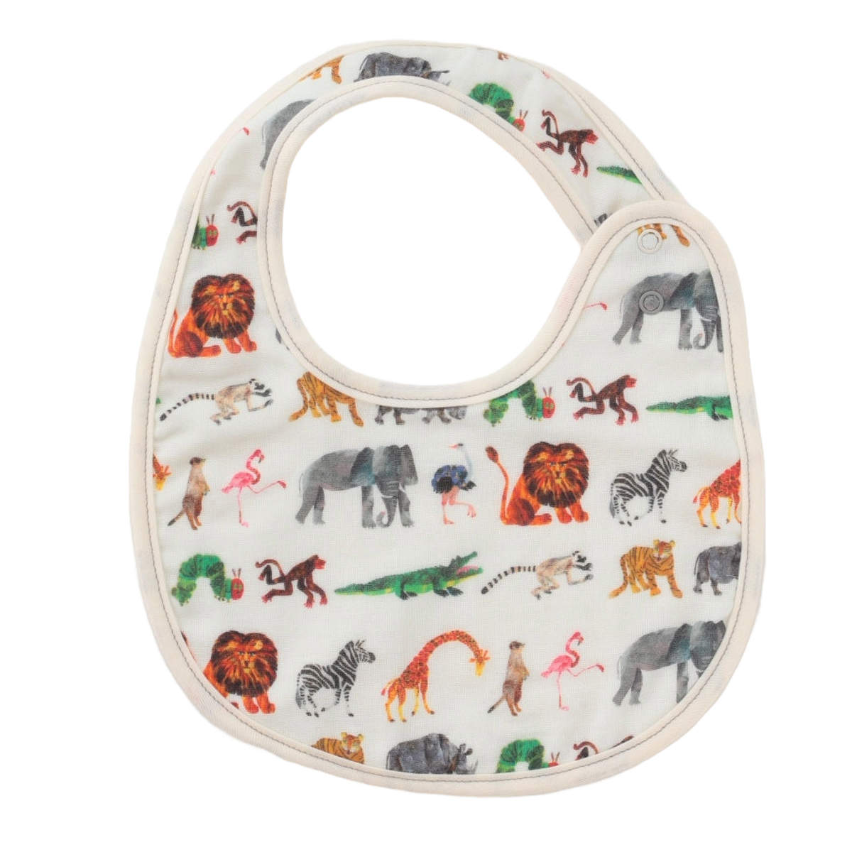 スタイ はらぺこあおむし よだれかけ フルーツ サファリ ( 綿100% ベビー ベビースタイ ビブ 前掛け ガーゼ 綿 日本製 出産祝い プレゼント キャラクター ベビーエプロン お食事エプロン コットン 赤ちゃん かわいい ギフト ) 【サファリ】 サファリ