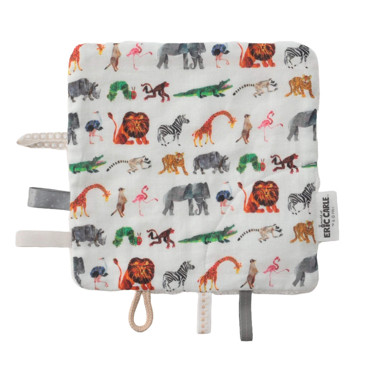 ニギニギハンカチ はらぺこあおむし フルーツ サファリ ( ベビー ハンカチ おもちゃ ミニタオル にぎにぎ ベビートイ 玩具 綿100% ガーゼ パイル 出産祝い ベビーハンカチ ファーストトイ コットン プレゼント かわいい ) 【サファリ】 サファリ