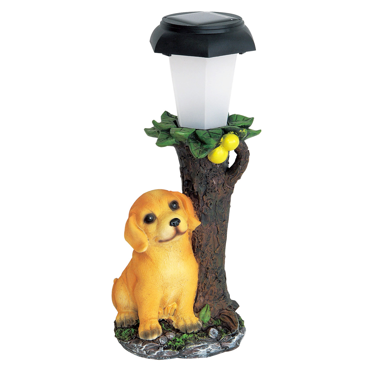 ガーデンオーナメント 森の仲間たち ( ソーラーガーデンライト ガーデンライト ソーラー ライト 太陽光充電 屋外 ソーラーパネル 太陽光 充電式 充電 玄関 庭 灯 灯り 自動充電 夜間自動点灯 オーナメント カラフル 自動点灯 ) 【ゴールデンレトリバー】 ゴールデンレトリバー