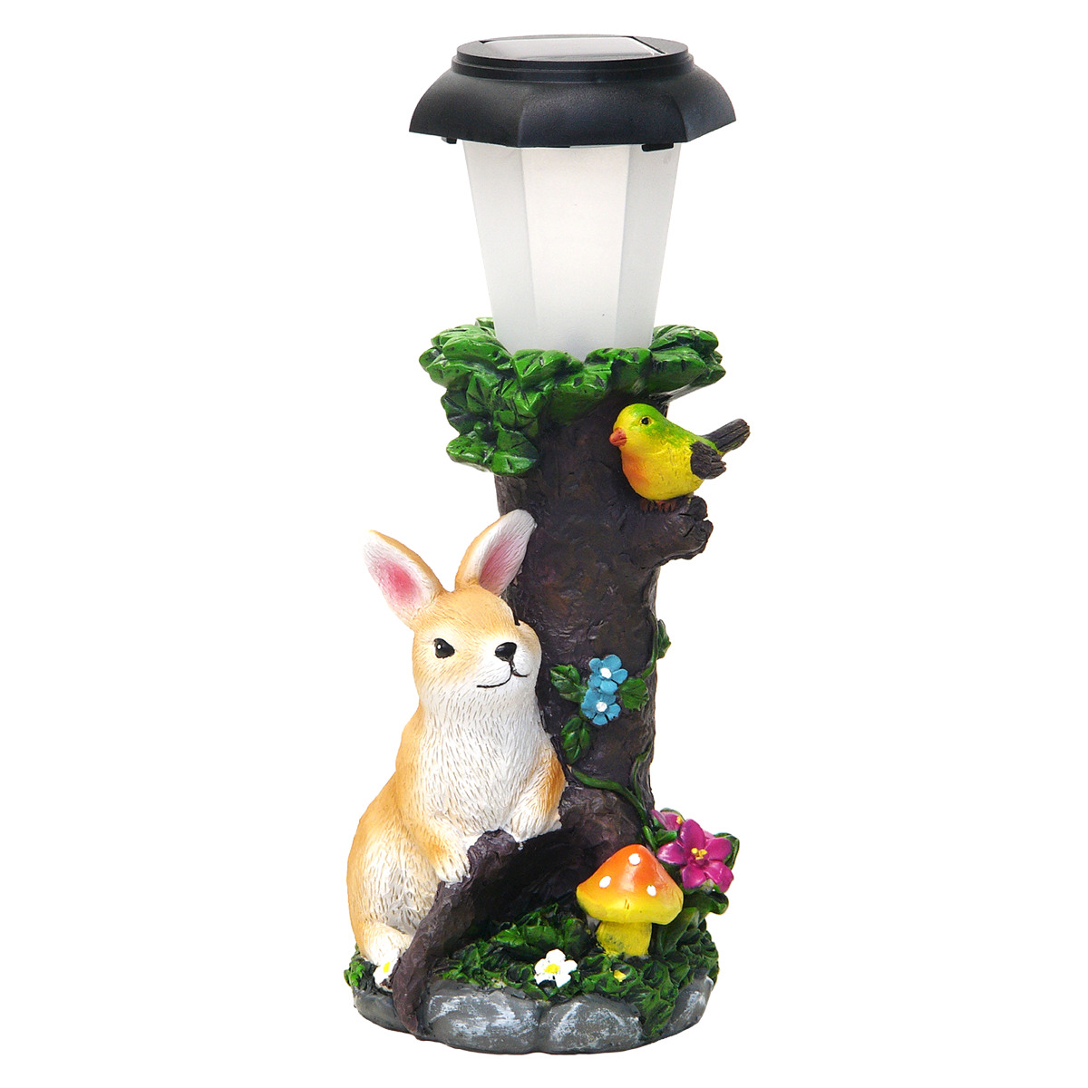 ガーデンオーナメント 森の仲間たち ( ソーラーガーデンライト ガーデンライト ソーラー ライト 太陽光充電 屋外 ソーラーパネル 太陽光 充電式 充電 玄関 庭 灯 灯り 自動充電 夜間自動点灯 オーナメント カラフル 自動点灯 ) 【ウサギ】 ウサギ
