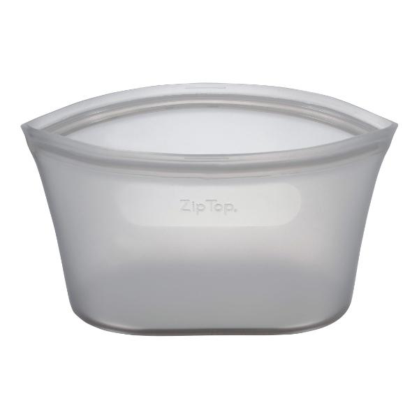 保存袋 ディッシュ L Ziptop ジップトップ シリコン製 ( シリコーンバッグ シリコンバッグ シリコン保管袋 保存容器 シリコン シリコーン エコ 繰り返し ストックバッグ 食品 保存 容器 袋 冷凍保存 湯煎 レンジ 食洗機 BPAフリー ) 【グレー】 グレー