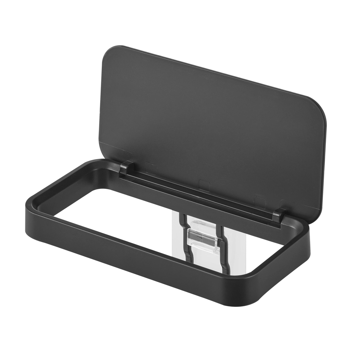 山崎実業 tower フィルムフック蓋付きポリ袋ホルダー タワー ( 4903208012898 タワーシリーズ 蓋付きポリ袋ホルダー フィルムフック 蓋付き ポリ袋ホルダー フタ付き 三角コーナー ゴミ袋ホルダー 生ゴミ ) 【ブラック】 ブラック