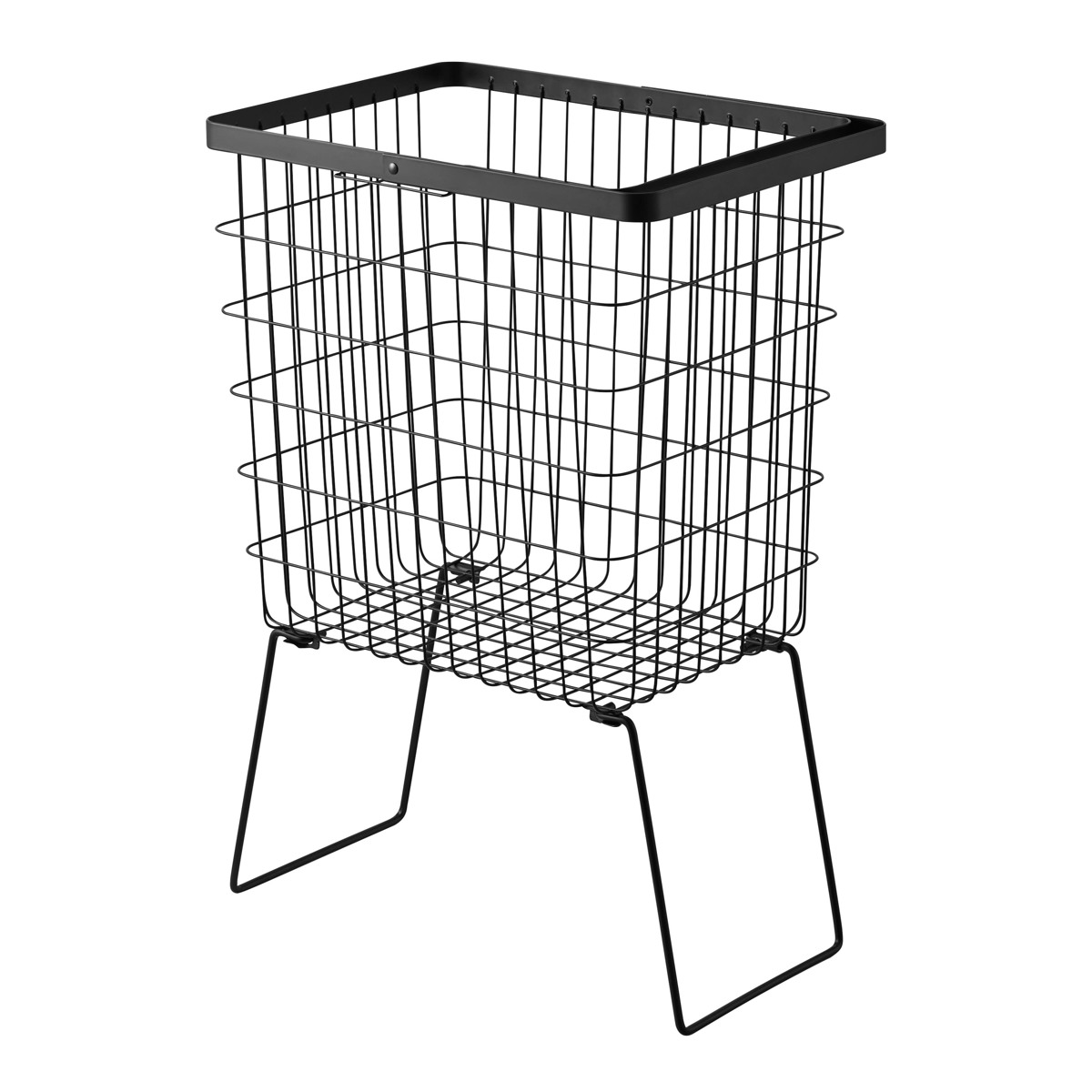 山崎実業 tower 折り畳み脚付きランドリーバスケット タワー ( 4903208014625 タワーシリーズ ランドリーバスケット 脚付き 折りたたみ脚付き バスケット 洗濯かご ランドリー ワイヤー 洗濯カゴ 洗濯物入れ 脚付きバスケット ) 【ブラック】 ブラック