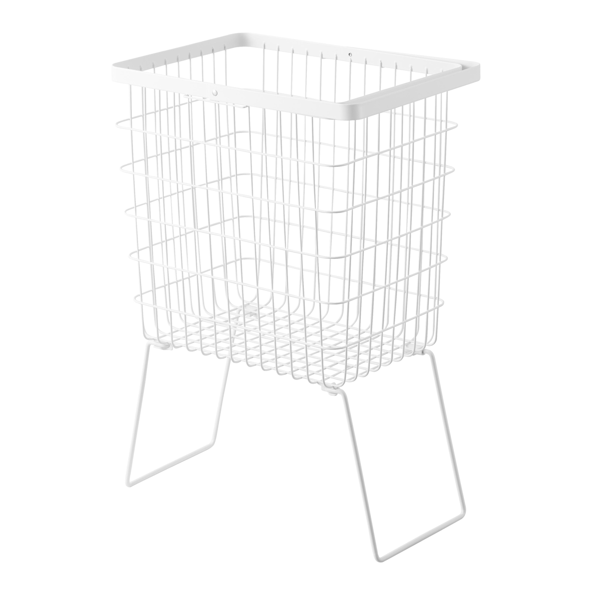 山崎実業 tower 折り畳み脚付きランドリーバスケット タワー ( 4903208014625 タワーシリーズ ランドリーバスケット 脚付き 折りたたみ脚付き バスケット 洗濯かご ランドリー ワイヤー 洗濯カゴ 洗濯物入れ 脚付きバスケット ) 【ホワイト】 ホワイト