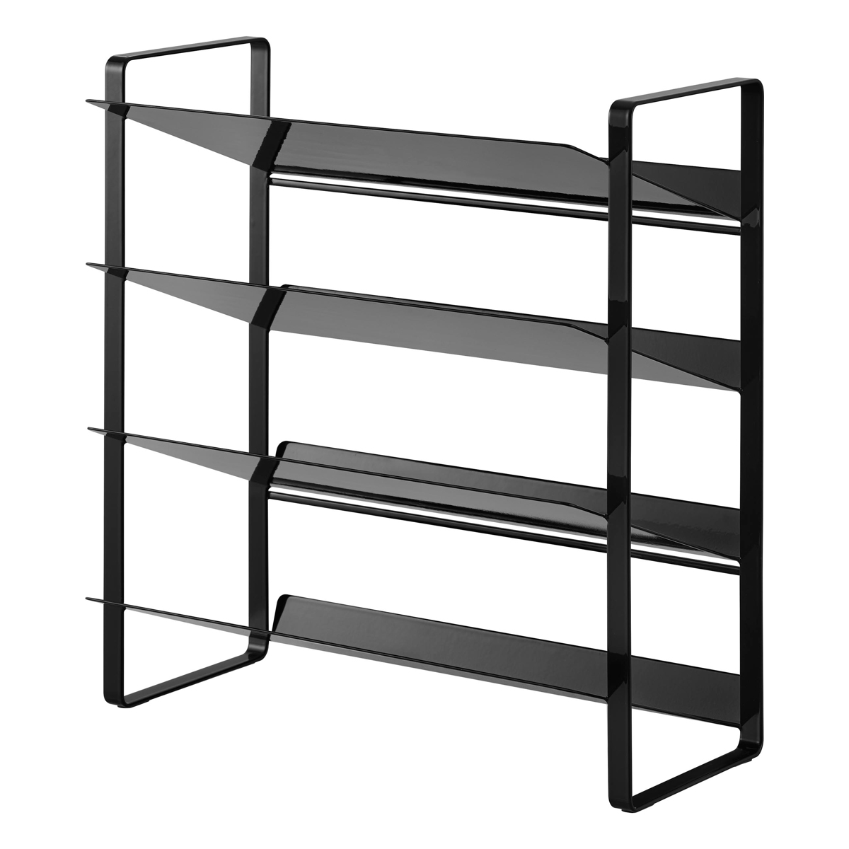 山崎実業 tower シンク下ワイドボトルストッカー タワー 4段 ( 4903208013383 タワーシリーズ ワイドボトルストッカー 4段ストッカー 天板付き シンク下 天板付きストッカー ボトルストッカー ) 【ブラック】 ブラック