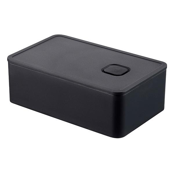 山崎実業 tower バルブ付き密封ランチボックス タワー ( 4903208048231 弁当箱 保存容器 一段 レンジ対応 食洗機対応 一段弁当箱 角型 レンジOK 食洗機OK シンプル 女性 容器 密閉 バルブ 汁もれしにくい 仕切り付き ) 【ブラック】 ブラック