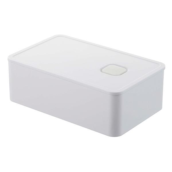 山崎実業 tower バルブ付き密封ランチボックス タワー ( 4903208048231 弁当箱 保存容器 一段 レンジ対応 食洗機対応 一段弁当箱 角型 レンジOK 食洗機OK シンプル 女性 容器 密閉 バルブ 汁もれしにくい 仕切り付き ) 【ホワイト】 ホワイト