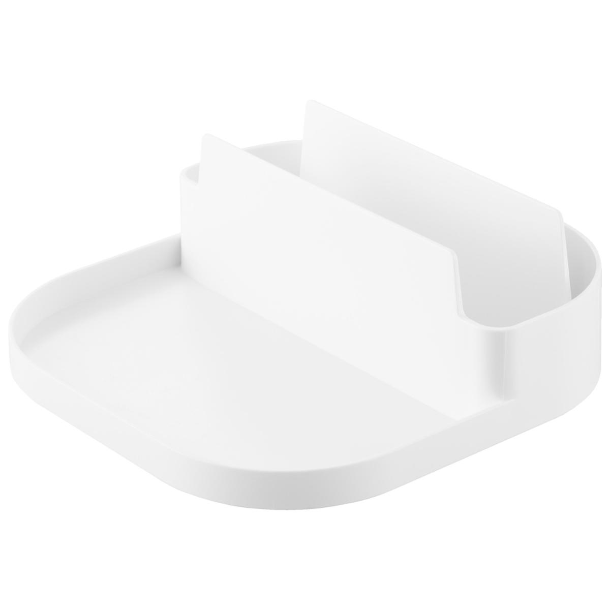 山崎実業 Plate 回転式仕切り付き収納トレー プレート ホワイト ( 4903208100793 プレートシリーズ 回転収納トレー トレイ トレー 仕切り付き 収納トレー 冷蔵庫 収納 回転 滑り止め付き 調味料収納 冷蔵庫トレー 仕切り 冷蔵庫中 )