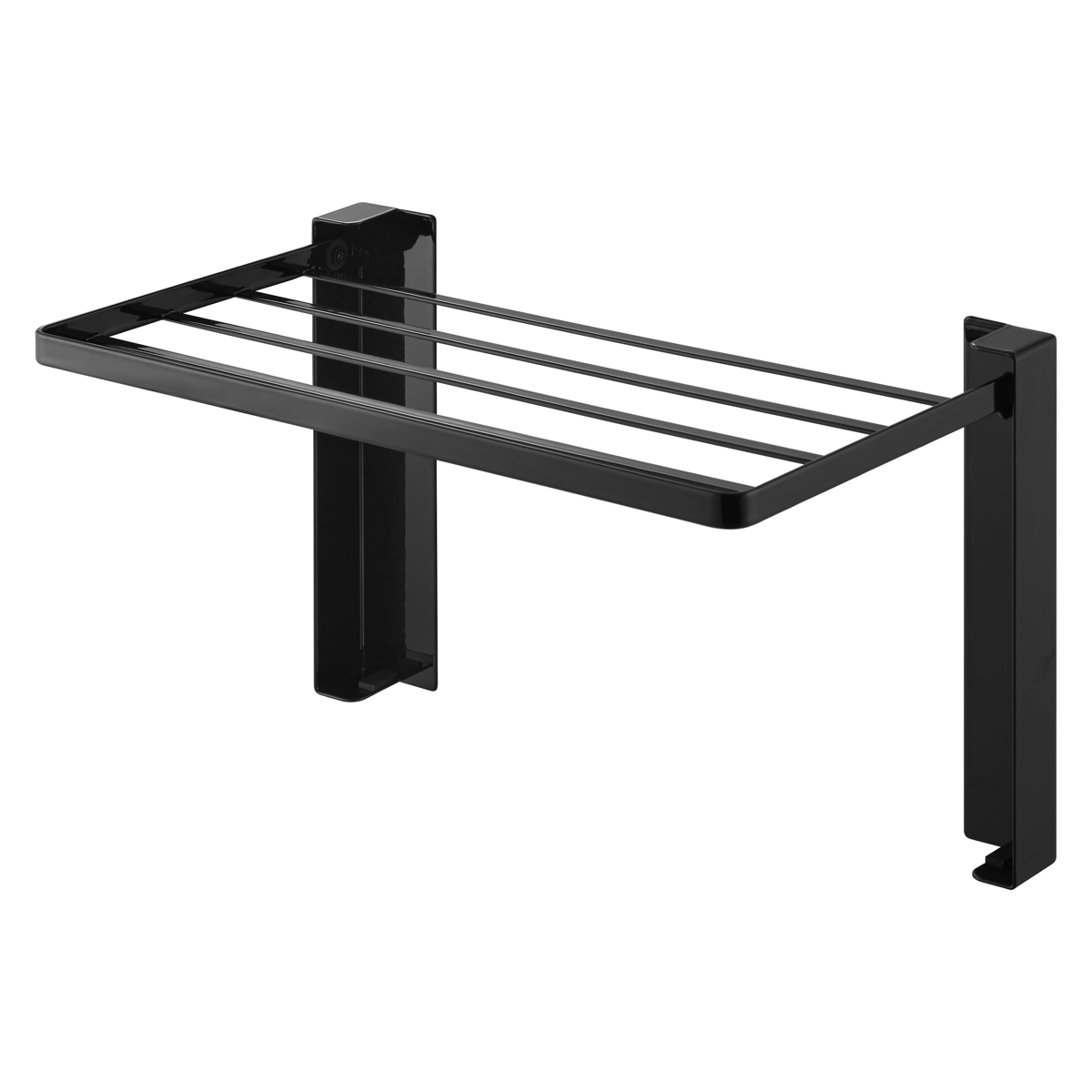 山崎実業 tower 使いやすい高さに開くマグネット洗濯機横折り畳み棚 タワー ( 4903208100199 タワーシリーズ 洗濯機横 折り畳み棚 マグネット ランドリー 一時置き 洗面所 磁石 有効活用 洗濯機 ラック ) 【ブラック】 ブラック