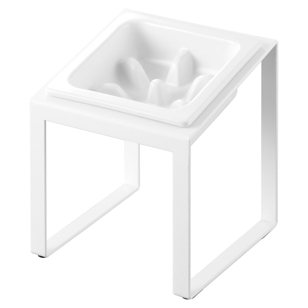 山崎実業 tower 早食い防止ペットフードボウルスタンド タワー 斜めハイタイプ ( 4903208102391 タワーシリーズ ペットフードボウル ペット フードボウル スタンド 斜め ハイタイプ えさ台 早食い防止 ) 【ホワイト】 ホワイト