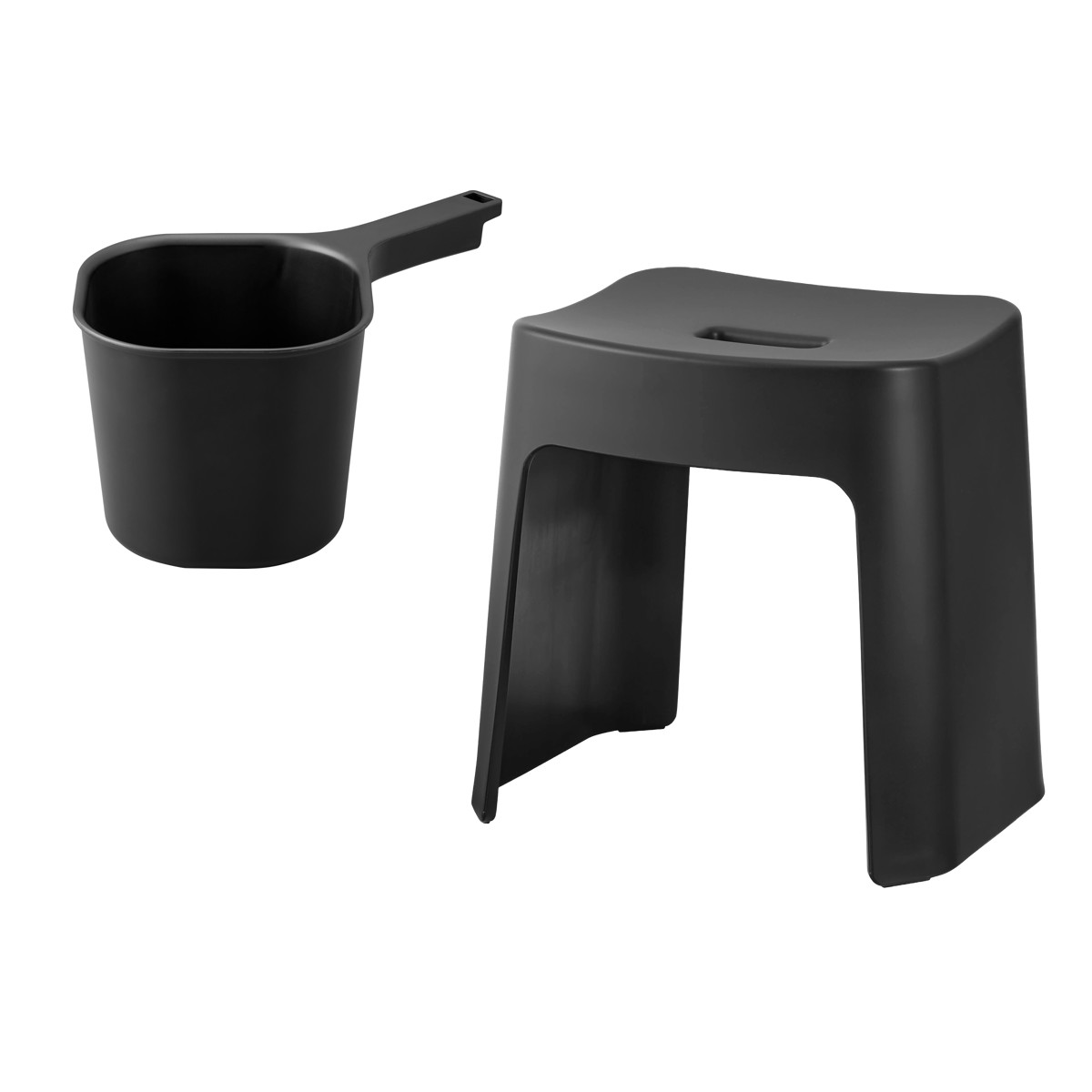 山崎実業 tower 洗いやすいマグネット風呂イス SH32+マグネット手おけ セット タワー ( 4903208016537 バスチェア 手桶 磁石 洗面器 壁面収納 ホワイト ブラック ) 【ブラック】 ブラック