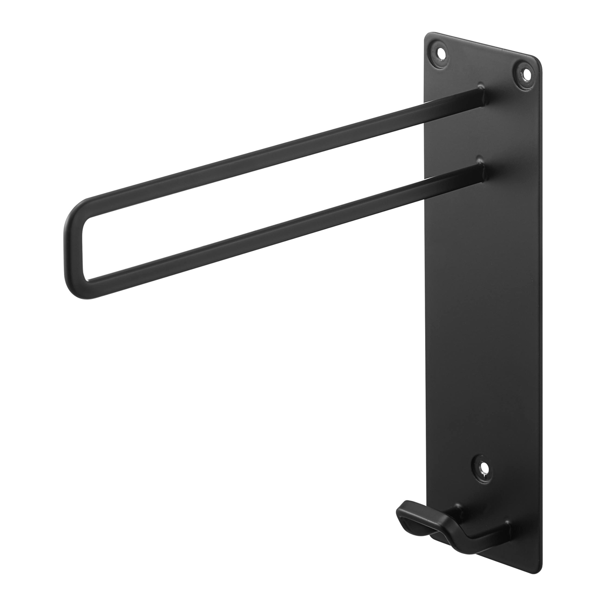 山崎実業 tower 壁付けちょい干しハンガー タワー ( 4903208103879 タワーシリーズ 室内物干し 室内干し 部屋干し 壁付け ちょい干し ハンガー 壁面 壁面設置 物干し 室内 取付簡単 省スペース 一時置き ) 【ブラック】 ブラック