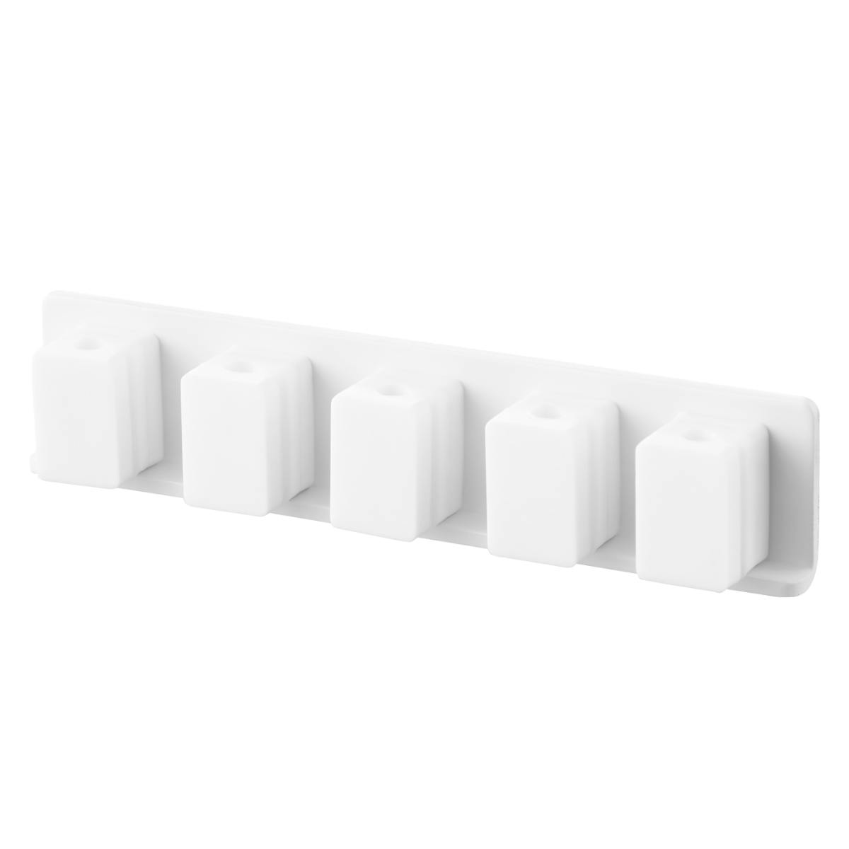山崎実業 smart テープで貼り付けるマグネットケーブルホルダー スマート 5連 ( 4903208101950 スマートシリーズ ケーブルホルダー 5個 磁石 テープで貼り付ける マグネット ケーブル ホルダー 5連ホルダー 浮かせて収納 ) 【ホワイト】 ホワイト