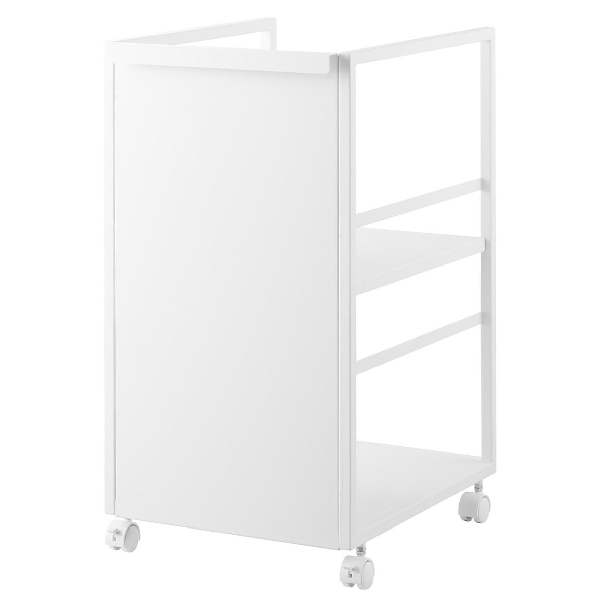 山崎実業 tower 目隠しワゴン タワー スリム ( 4903208084680 タワーシリーズ 収納ワゴン ワゴン 目隠し ラック 収納 コンパクト キャスター付き フック付き 隙間収納 ストッカー ストック 隠す収納 ) 【ホワイト】 ホワイト