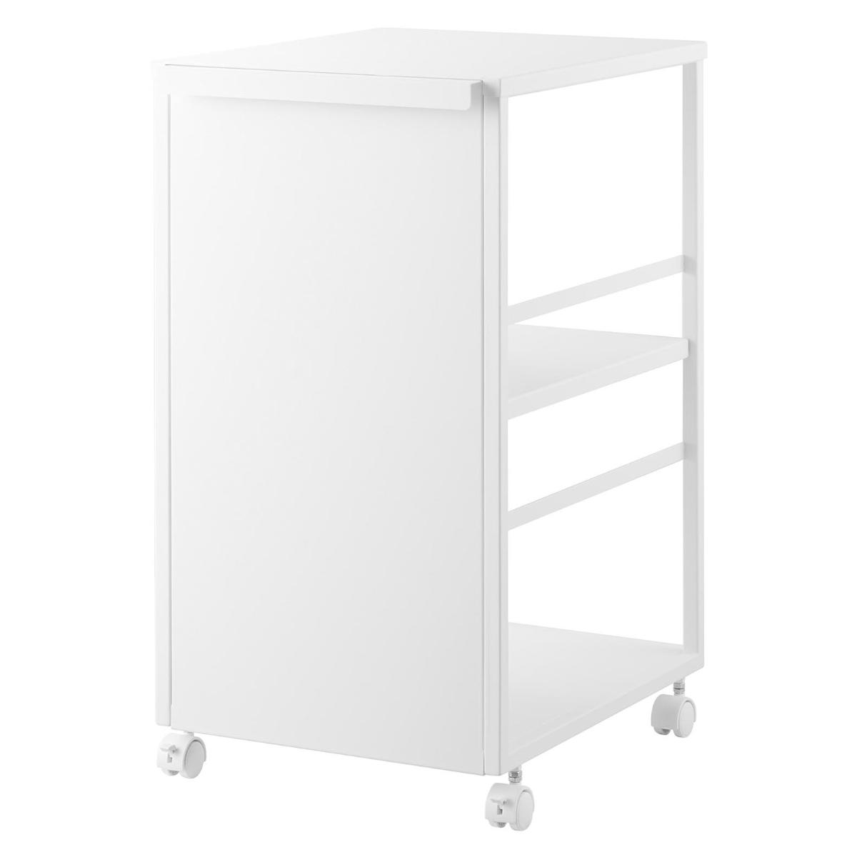 山崎実業 tower 目隠しワゴン タワー スリム 天板付き ( 4903208084703 タワーシリーズ 収納ワゴン ワゴン 目隠し ラック 収納 天板 コンパクト キャスター付き フック付き 隙間収納 ストッカー ストック ) 【ホワイト】 ホワイト