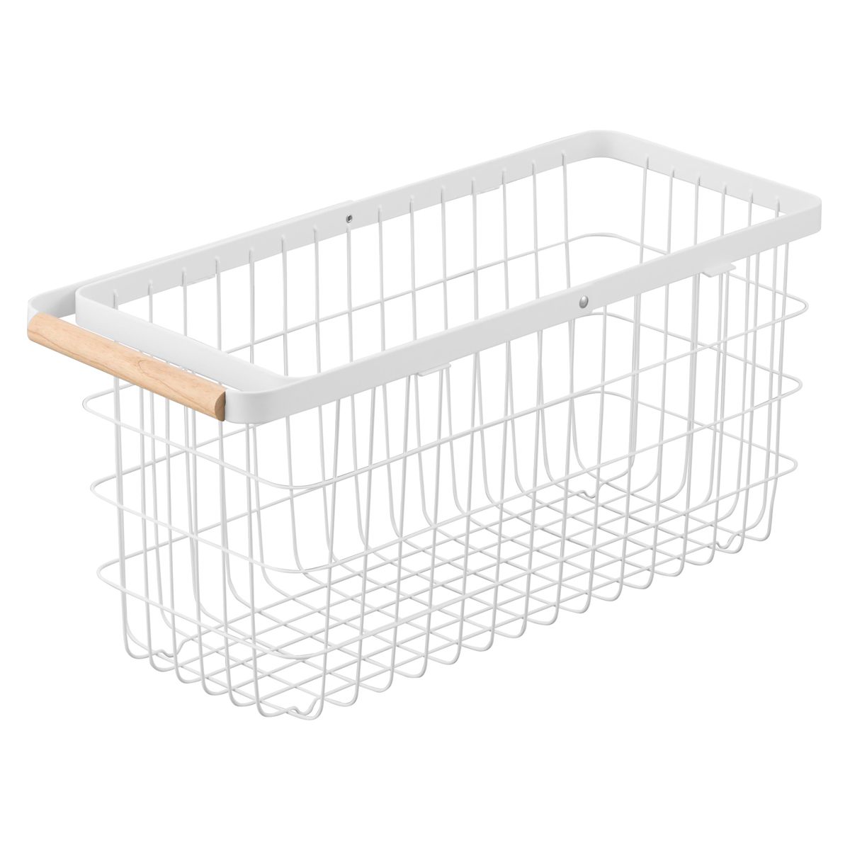 山崎実業 tosca ランドリーバスケット トスカ スリム M ( 4903208103770 トスカシリーズ ホワイト 洗濯かご ランドリー 洗濯 かご 洗濯カゴ ワイヤーバスケット バスケット 折りたたみハンドル ワイヤー 収納 )
