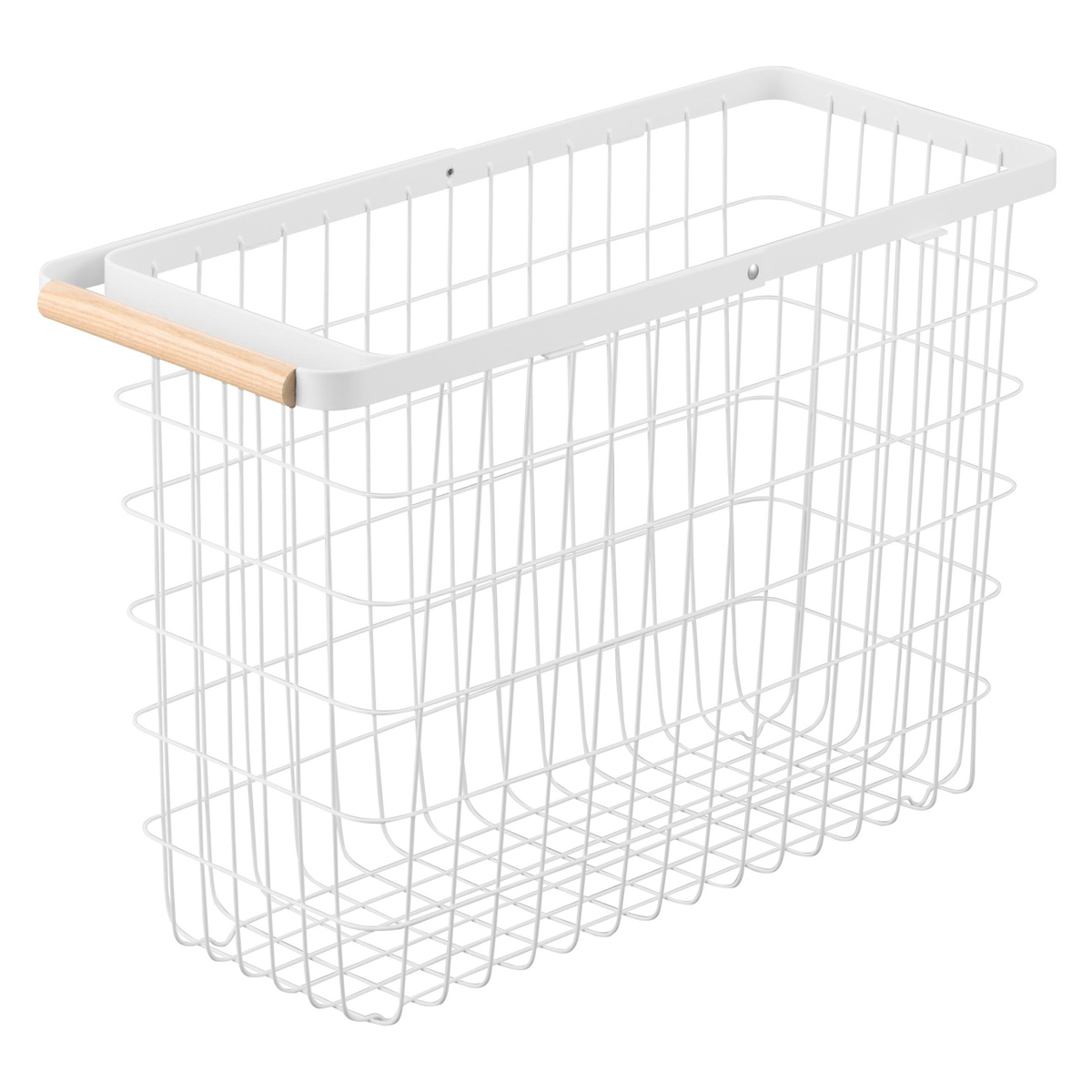 山崎実業 tosca ランドリーバスケット トスカ スリム L ( 4903208103787 トスカシリーズ ホワイト 洗濯かご ランドリー 洗濯 かご 洗濯カゴ ワイヤーバスケット バスケット 折りたたみハンドル ワイヤー 収納 )